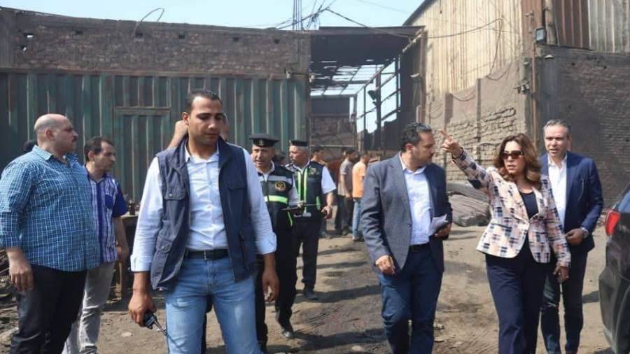 وزيرة التنمية المحلية في زيارة مفاجئة لتفقد منطقة العكرشة الصناعية بالقليوبية