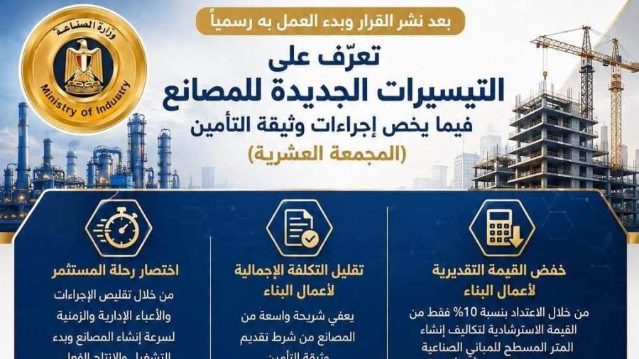 تعرّف على التيسيرات الجديدة للمصانع فيما يخص إجراءات وثيقة التأمين (المجمعة العشرية)