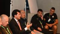 وزير الرياضة وأبو ريدة يتفقدان بعثة المنتخب المصري المشاركة في بطولة كأس العرب بقطر
