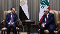 رئيس مجلس وزراء الجمهورية اللبنانية يستقبل الدكتور مصطفى مدبولي بمطار رفيق الحريري الدولي