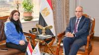 سويلم يستقبل مساعد وزير الخارجية وأمين عام "الوكالة المصرية للشراكة من أجل التنمية"