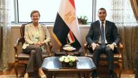 وزير الشباب والرياضة يلتقي مع سفيرة الاتحاد الأوروبي بالقاهرة