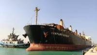 ميناء السخنة يستقبل السفينة CENTURY EAGLE المحملة بمستلزمات مصانع وخامات PTA في أول عملية تداول تجاري بمحطة شركة ترانس كارجو (TCI)