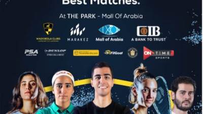 مول العرب يستضيف نهائيات بطولة CIB العالمية لمحترفي الاسكواش