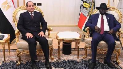 السيسي يعقد جلسة مباحثات مع رئيس جنوب السودان بالقصر الجمهوري