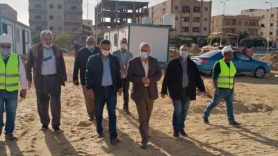 مسئولو وزارة الإسكان يتفقدون أعمال تنفيذ ناد رياضى على مساحة ١٠٦ آلاف م٢ بمدينة بدر