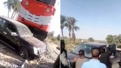 قطار يدهس سيارة نصف نقل بقنا.. و"سكك حديد مصر" تحذر من المجازفة