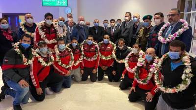 وزيرالرياضة يستقبل المنتخب المصري للجودو بمطار القاهرة