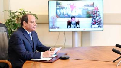 السيسي يهنئ البابا تواضروس بعيد الميلاد المجيد عبر الفيديو كونفرانس 