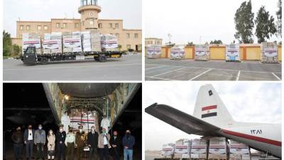 مصر ترسل طائرة مساعدات طبية للمملكة الأردنية الهاشمية