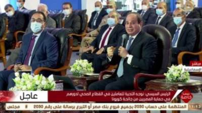 السيسى: "ربنا وفقنا فى موضوع كورونا.. والناس كانت عايشة حياتها عادى"
