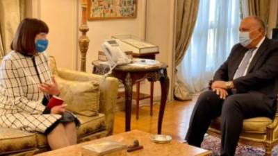 شكرى يبحث مع المنسق المقيم الجديدة للأمم المتحدة بالقاهرة التنسيق والتعاون