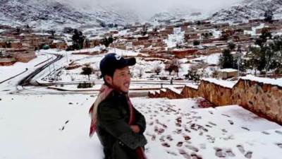 الثلوج تتساقط على جبال سانت كاترين بعد وصول درجة الحرارة لـ5 تحت الصفر