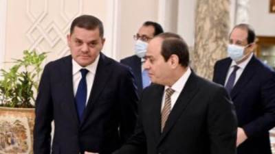 الرئيس السيسى يستقبل عبد الحميد الدبيبة رئيس الحكومة الليبية الجديدة