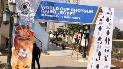 اللجنة المنظمة تنهى الاستعدادات اللوجستية بنادى الصيد استعداداً لبطولة العالم للرماية