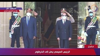 البرهان يشكر السيسى على المساهمة في رفع اسم السودان من القوائم الارهابيه