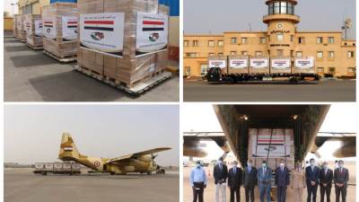 مصر ترسل مساعدات طبية للأشقاء فى جمهورية جنوب السودان واليمن الشقيق .