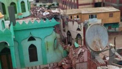 سقوط 3 مآذن لمساجد بمركز كوم حمادة في البحيرة بسبب العواصف الرملية.. صور