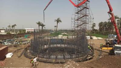 "الإسكان": صب خرسانة مأخذ مياه محطة التنقية العملاقة بمدينة ناصر الجديدة