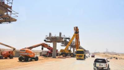 صور من أعمال تنفيذ مشروع قطاع مونوريل العاصمة الادارية الجديدة