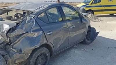 صدمتة سيارة اثناء توزيعة التمر والعصائر علي الصائمين 