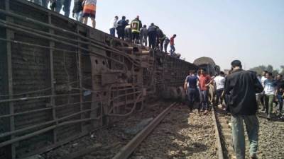 محافظة القليوبية: إصابة 103 أشخاص فى حادث خروج قطار طوخ عن القضبان