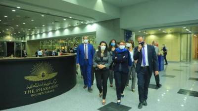 المشاط تصطحب رئيسة البنك الأوروبي لإعادة الإعمار والتنمية في زيارة للمتحف القومي الحضارة وقاعة المومياوات الملكية