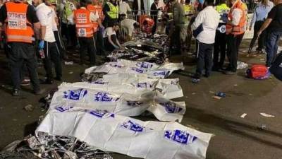 عشرات القتلى والجرحى بسبب انهيار جسر في أحد المناسبات الدينية لليهود في جبل الجرمق بإسرائيل 