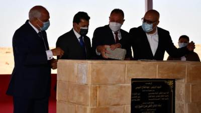 وزيرا الرياضة والإسكان ورئيس الأهلي يضعون حجر الأساس لاستاد النادي الأهلي بالشيخ زايد