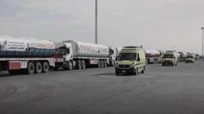 13 شحنة مصرية تدخل اليوم إلى غزة إضافة إلى 5 شاحنات أدوية ومستلزمات طبية