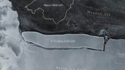 عاجل : أكبر جبل جليدي في العالم ينفصل عن القارة القطبية الجنوبية