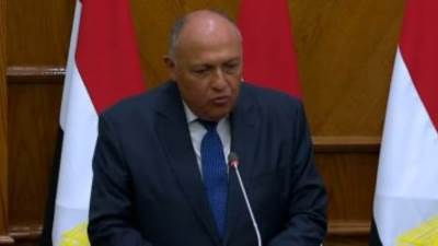 سامح شكرى: القدس قضية مركزية ويتم تناولها فى إطار التسوية والحل النهائى