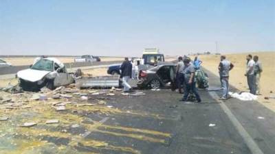 مصرع شخص وإصابة 9 في حادث تصادم بطريق الصعيد في المنيا
