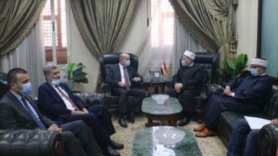 مفتي الجمهورية يستقبل وفدا فلسطينيا رفيع المستوى