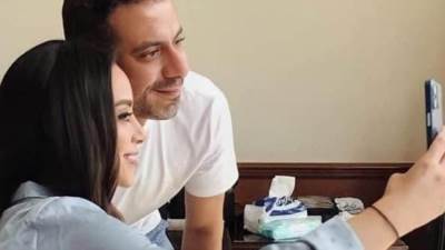 شاهد الصور الاولي لمحمد فراج وبسنت شوقي قبل زفافهم بساعات