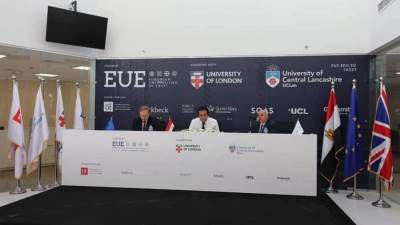 وزير التعليم العالي وسفير الاتحاد الأوروبي يتفقدان مقر مؤسسة الجامعات الاوروبية بالعاصمة الإدارية الجديدة 