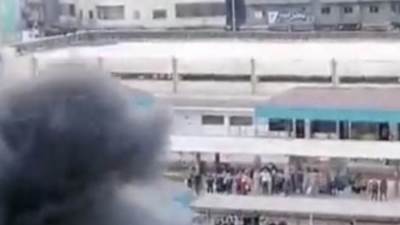 عاجل :السيطره علي حريق في قطار البدرشين 