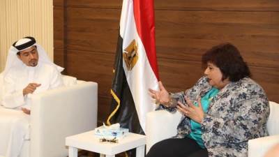 وزيرة الثقافة تستقبل رئيس هيئة الشارقة للكتاب
