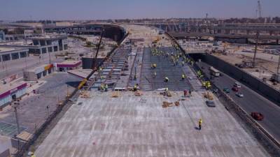 تقدم أعمال تنفيذ التطوير الشامل للطريق الدائرى حول القاهرة بطول 106 كم 