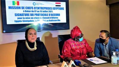  وزيرتى التجارة بمصر والسنغال تشهدان توقيع بروتوكول انشاء مجلس الأعمال المشترك 
