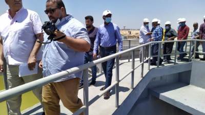 نائب وزير الإسكان لشئون البنية الأساسية يتفقد مشروعات المياه والصرف الصحى ببنى سويف الجديدة