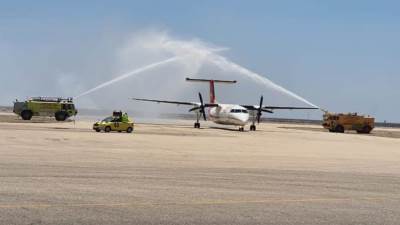 مطار بورسعيد يستقبل أول رحلة طيران داخلية 