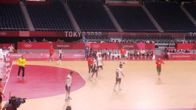 منتخب مصر لكرة اليد يتقدم على البرتغال بعد مرور 45 دقيقة