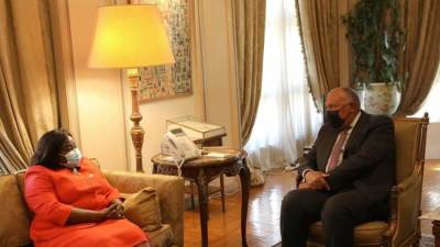 سامح شكري يستقبل وزيرة خارجية جنوب السودان للمشاورات السياسية بين البلدين  