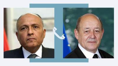 وزير الخارجية يجري اتصالاً بنظيره الفرنسي