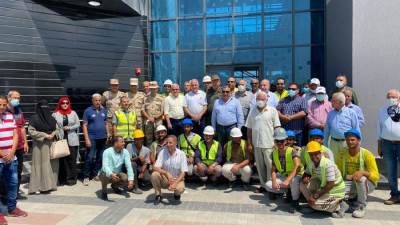 عبد العاطى برفقة الغضبان لتفقد محطة معالجة مياه مصرف بحر البقر