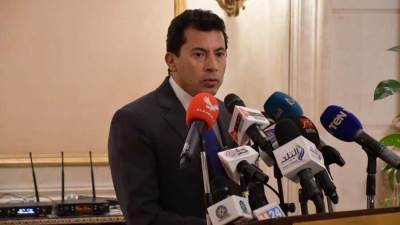 وزير الرياضة يشهد المؤتمر الصحفي للإعلان عن تفاصيل استضافة مصر لبطولة العالم لدراجات المضمار للناشئين 2021