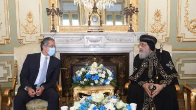 البابا تواضروس الثاني، بابا الإسكندرية وبطريرك الكرازة المرقسية يلتقي الدكتور خالد عناني