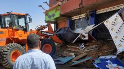 جهاز مدينة بدر يشن حملة مكبرة لإزالة الإشغالات والتعديات بالحي الأول