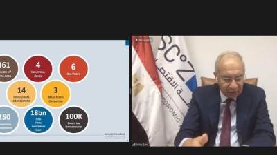 رئيس الهيئة الاقتصادية لقناة السويس يستعرض فرص الاستثمار في المنطقة الاقتصادية 